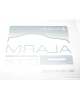 Mercedes Anti-Theft Alarm Window Glass Sticker Label A1408170520 New Genuine